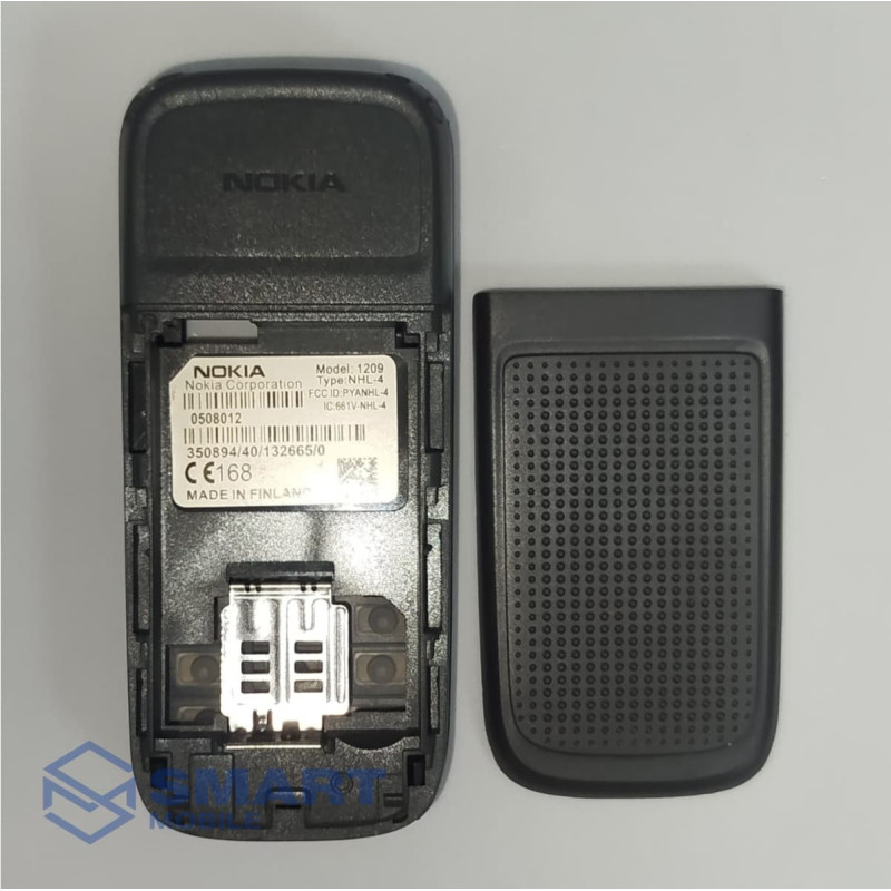 Корпус для Nokia 1209 + средняя часть + клавиатура (англ) (синий/серый)