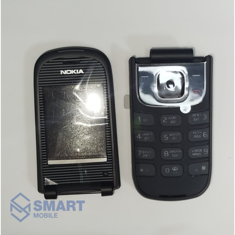 Корпус для Nokia 3710 + средняя часть + клавиатура (англ./рус.) (черный)