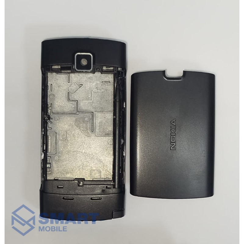 Корпус для Nokia 5250 + средняя часть + клавиатура + стилус (черный/серый)