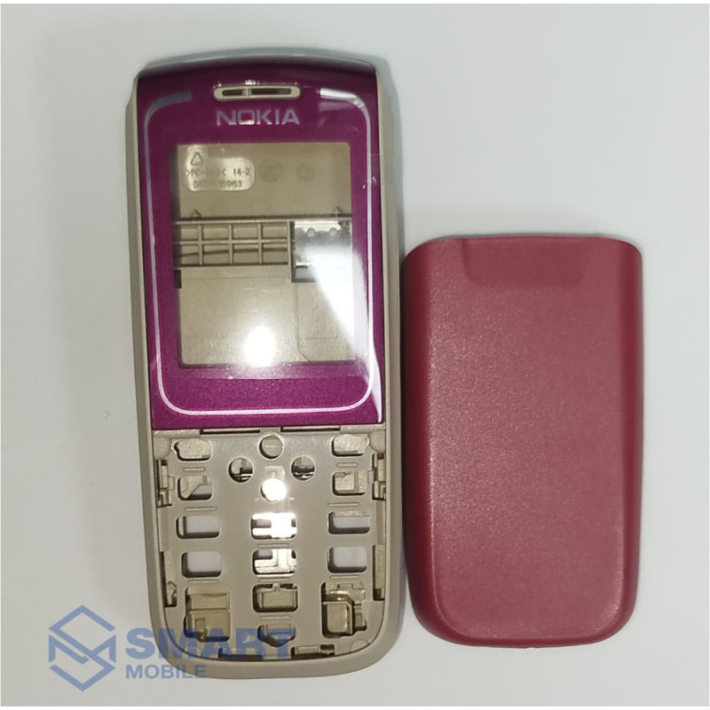 Корпус для Nokia 1650 + средняя часть (бежевый/красный) (без клавиатуры)