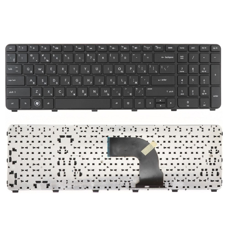 Клавиатура для ноутбука HP Pavilion DV7-7000ER, DV7-7001ER Series. Плоский Enter. Черная, с рамкой. PN: NSK-CJ0UW.