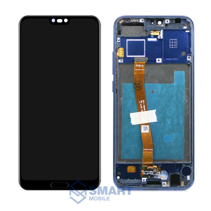 Дисплей для Huawei Honor 10/10 Premium + тачскрин в рамке + сканер отпечатка (синий) (100% LCD)
