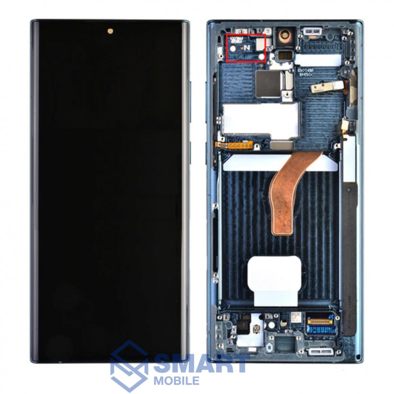 Дисплей для Samsung Galaxy S908 S22 Ultra + тачскрин в рамке (черный) сервисный 100%