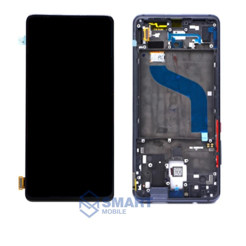 Дисплей для Xiaomi Mi 9T/Mi 9T Pro/Redmi K20/K20 Pro + тачскрин в рамке (синий) + сканер отпечатка пальца (Rev. Samsung) (OLED) 