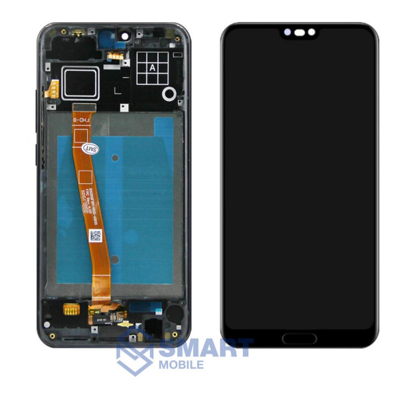 Дисплей для Huawei Honor 10/10 Premium + тачскрин в рамке + сканер отпечтка (черный) (100% LCD)
