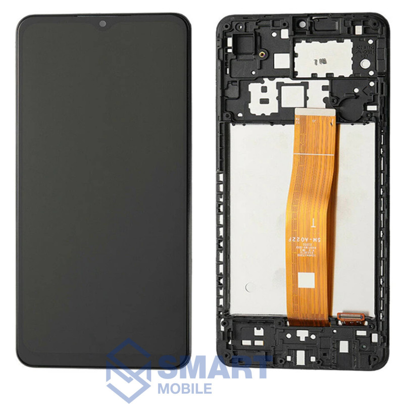Дисплей для Samsung Galaxy A022G A02 + тачскрин в рамке (черный) (100% LCD)