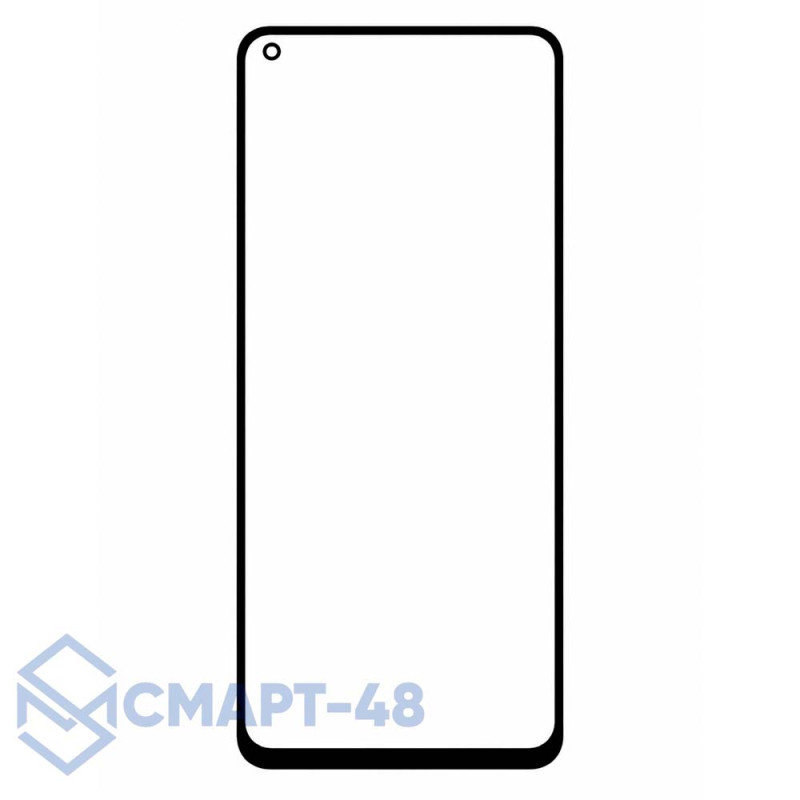 Стекло для переклейки Realme 8/8 Pro/Oppo Reno 5 Lite/A74 4G + OCA (черный) Премиум (Mitsubishi)