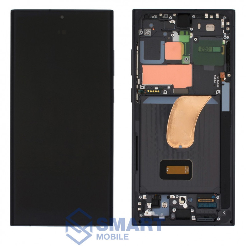 Дисплей для Samsung Galaxy S918 S23 Ultra 5G + тачскрин в рамке (черный) сервисный 100%