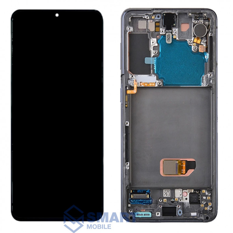 Дисплей для Samsung Galaxy G991F S21 5G + тачскрин в рамке (серебро) сервисный 100%