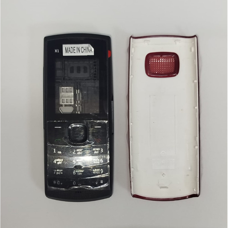 Корпус для Nokia X1-00 + средняя часть + клавиатура (красный)