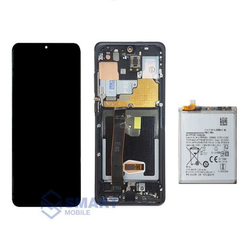 Дисплей для Samsung Galaxy G988B S20 Ultra + тачскрин в рамке + аккумулятор (черный) сервисный 100%