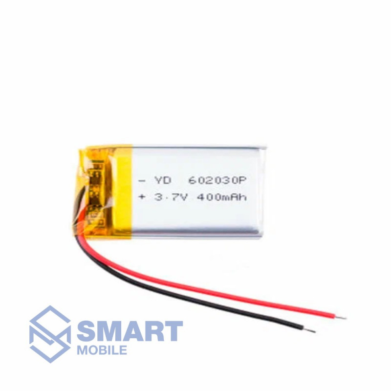 Аккумулятор универсальный на проводках 3.7V 400 mAh 30x20x6мм