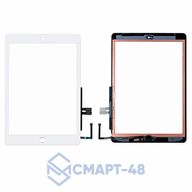 Тачскрин для iPad 6 (2018) 9.7" (A1893/A1954) + кнопка (серебро) "HOME" (белый) Премиум