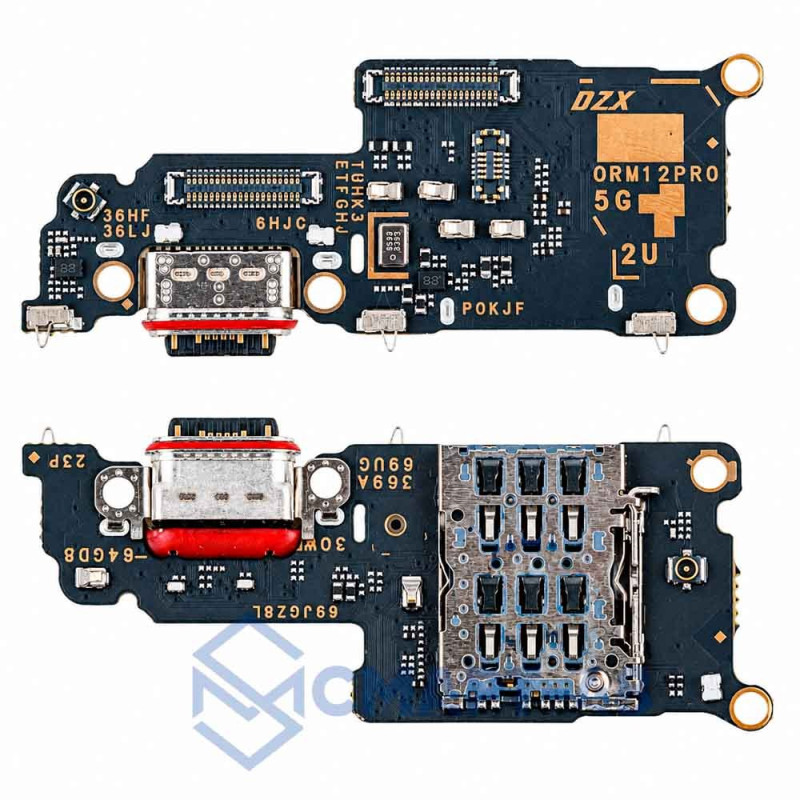 Шлейф для Realme 12 Pro 5G/12 Pro Plus 5G + разъем зарядки + разъем гарнитуры + микрофон
