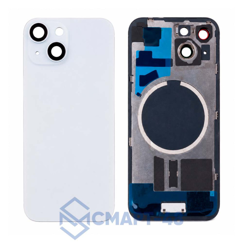 Задняя крышка для iPhone 15 (голубой) + стекло камеры Премиум