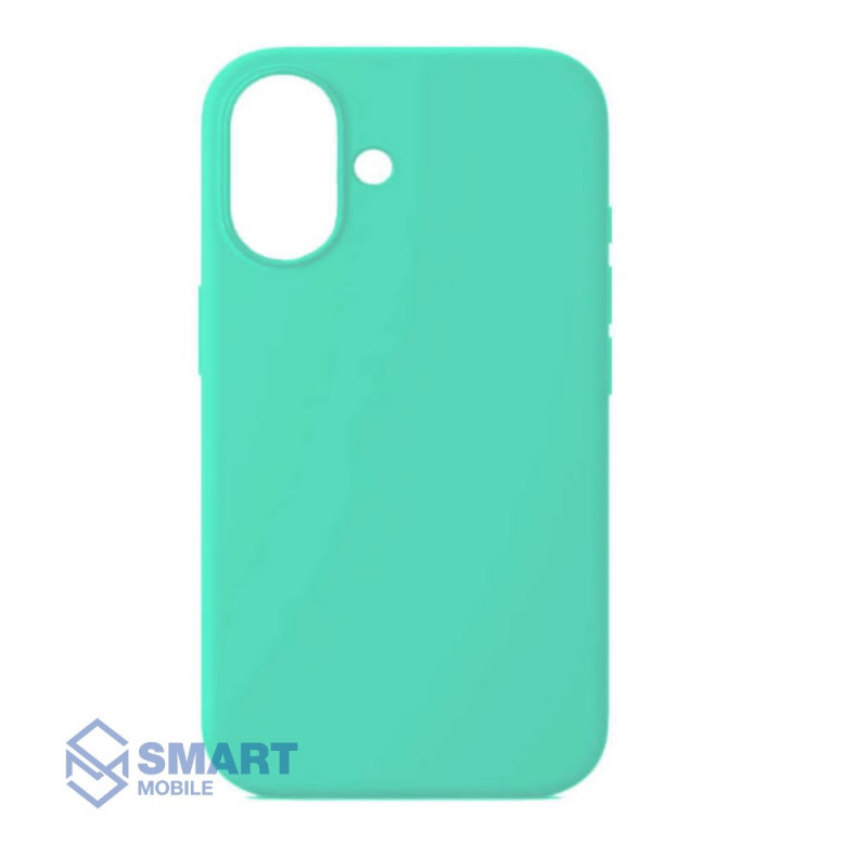 Чехол для iPhone 16 "Silicone Case" (мятный) с лого