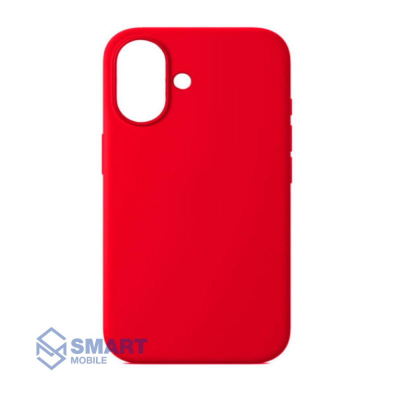 Чехол для iPhone 16 "Silicone Case" (красный) с лого