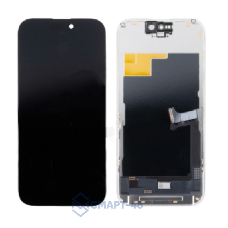Дисплей для iPhone 15 Pro + тачскрин в рамке (черный) (Hard OLED) Премиум FHD площадка под IC
