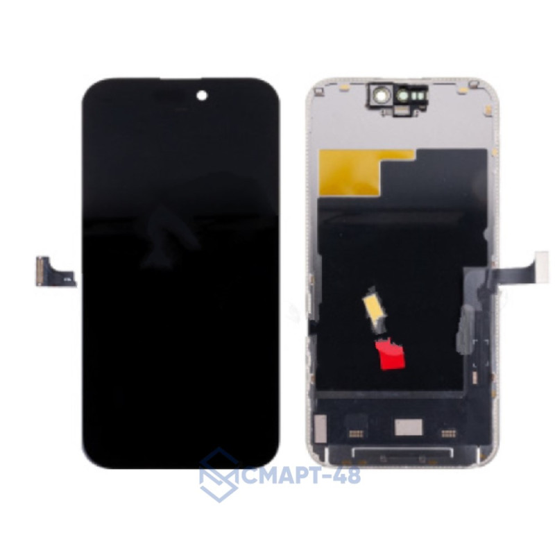 Дисплей для iPhone 15 Pro + тачскрин в рамке (черный) (Soft OLED) DD площадка под IC