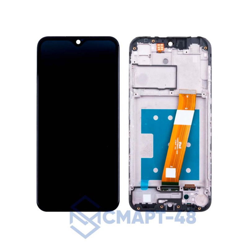 Дисплей для Samsung Galaxy A015F A01 (2019) + тачскрин в рамке (черный) (ориг) (широкий коннектор) (Molex)