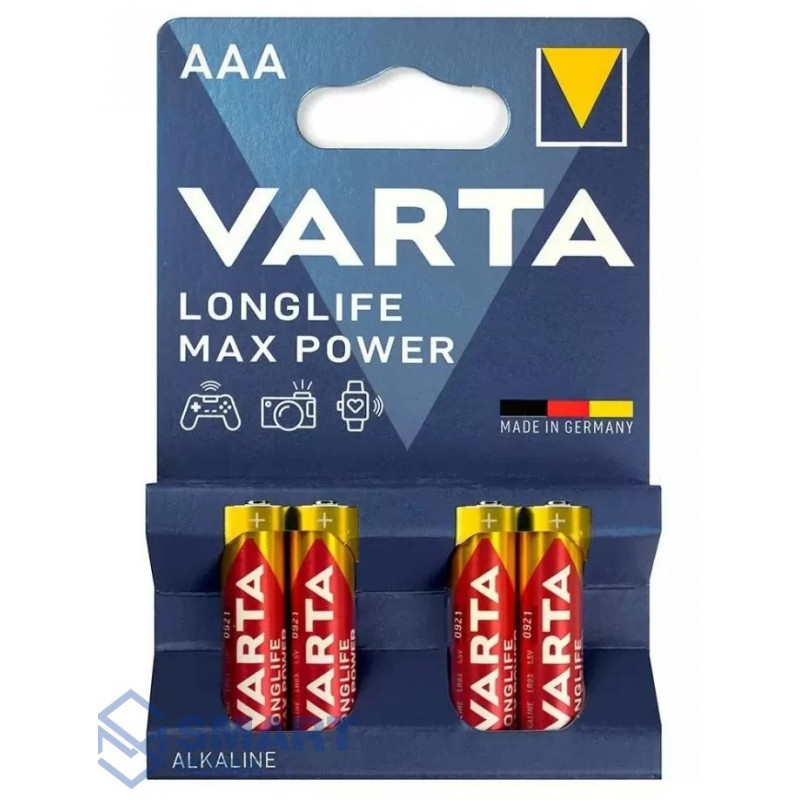 Батарейка Varta LR03 LONGLIFE MAX POWER AAA алкалиновая