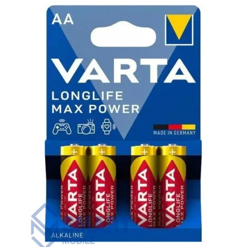 Батарейка Varta LR6 LONGLIFE MAX POWER AA алкалиновая
