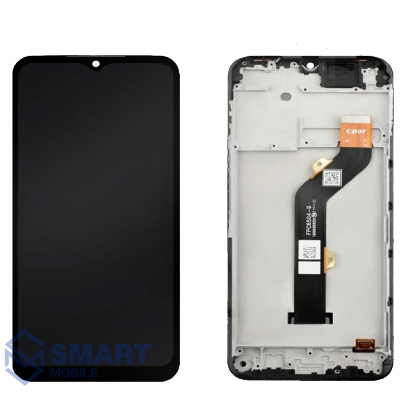 Дисплей для Tecno Spark 7 + тачскрин в рамке (черный) (100% LCD)
