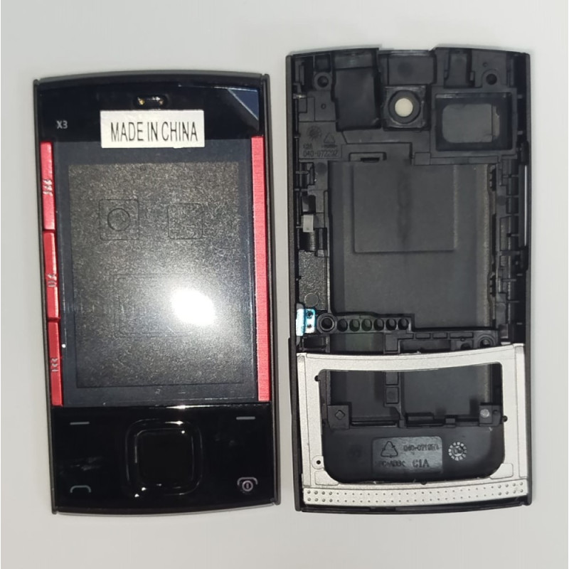 Корпус для Nokia X3-00 со средней частью + клавиатура (черный)