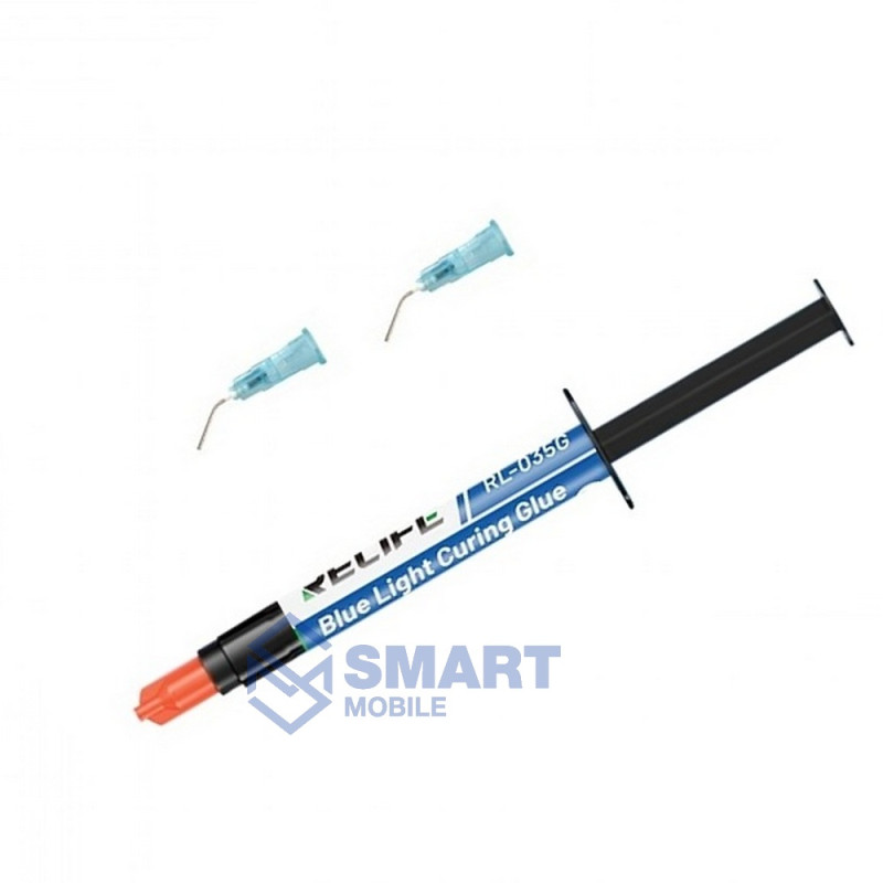 Клей RELIFE RL-035G 5мл (прозрачный) Blue Light антивибрационный для ремонта камер