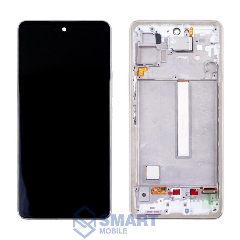 Дисплей для Samsung Galaxy A536F/A536B A53 5G + тачскрин в рамке (серебро) сервисный 100%