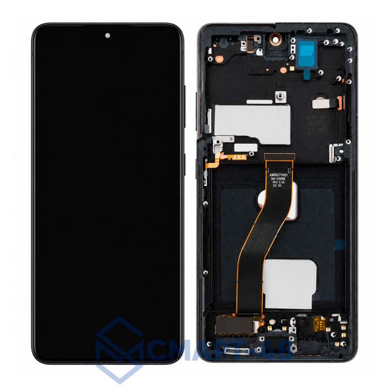 Дисплей для Samsung Galaxy G998B S21 Ultra 5G + тачскрин в рамке (черный) (OLED) полноразмерный
