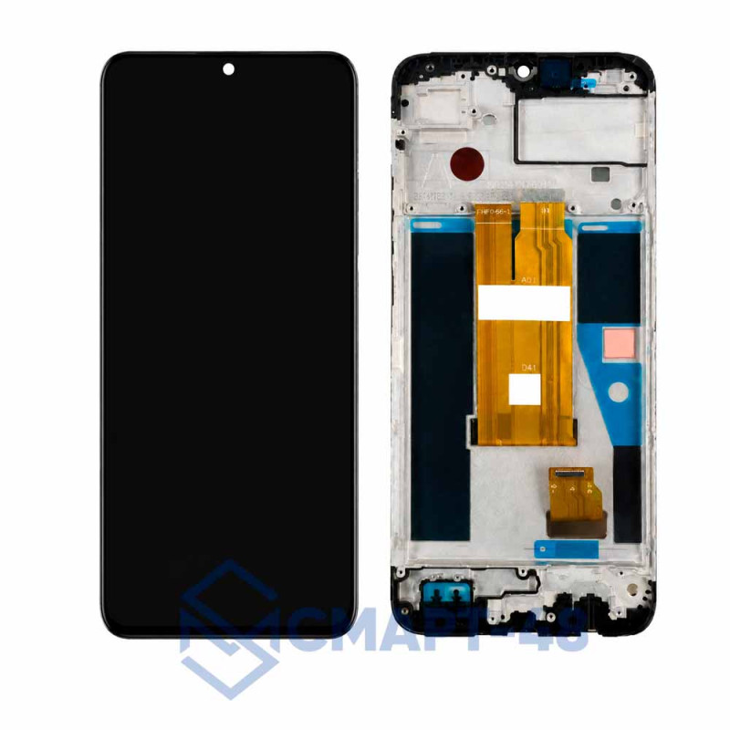 Дисплей для Realme Note 60/Note 60x + тачскрин в рамке (черный) (ориг)