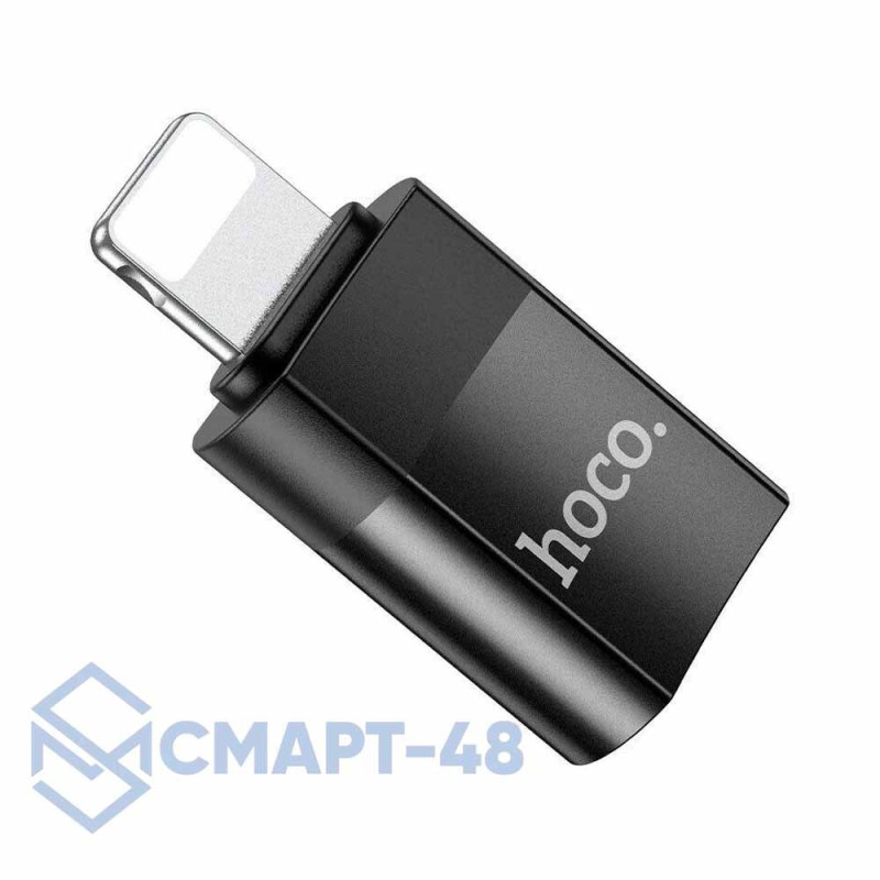 Переходник Lightning - Type-C Hoco UA17 (черный)