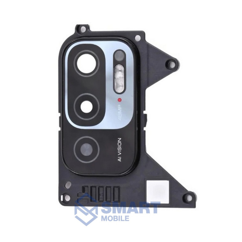 Стекло камеры для Xiaomi Redmi Note 10T/10 5G + рамка (черный)