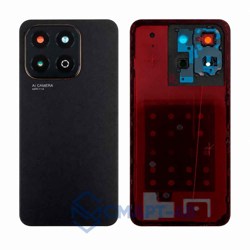 Задняя крышка для Huawei Honor X6b (черный) + стекло камеры Премиум
