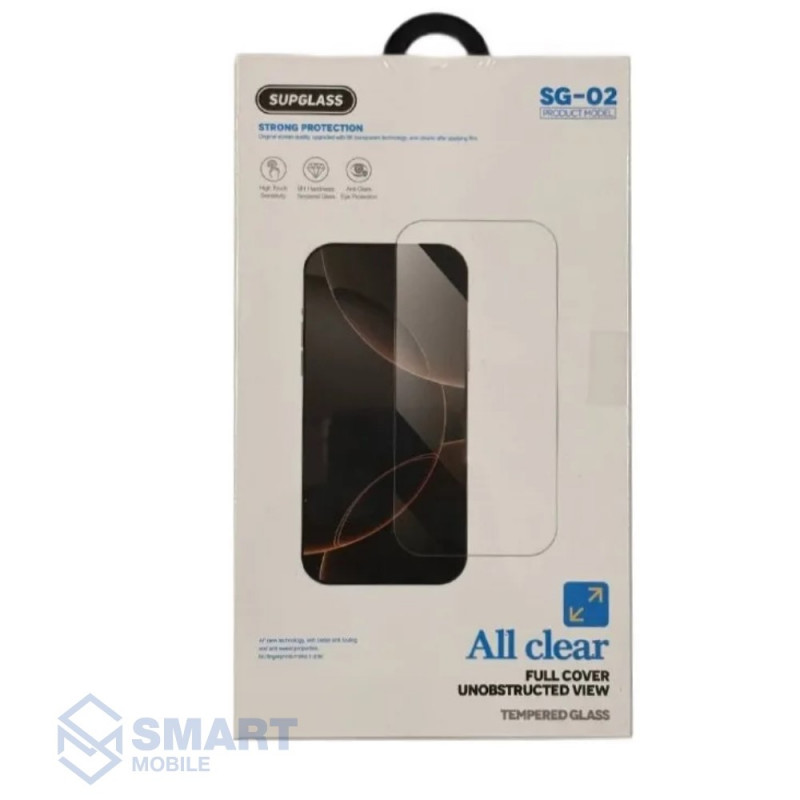 Защитное стекло для iPhone 15 Pro Max/15 Plus/16 Plus безрамочное (полное покрытие) SupGlass SG-02