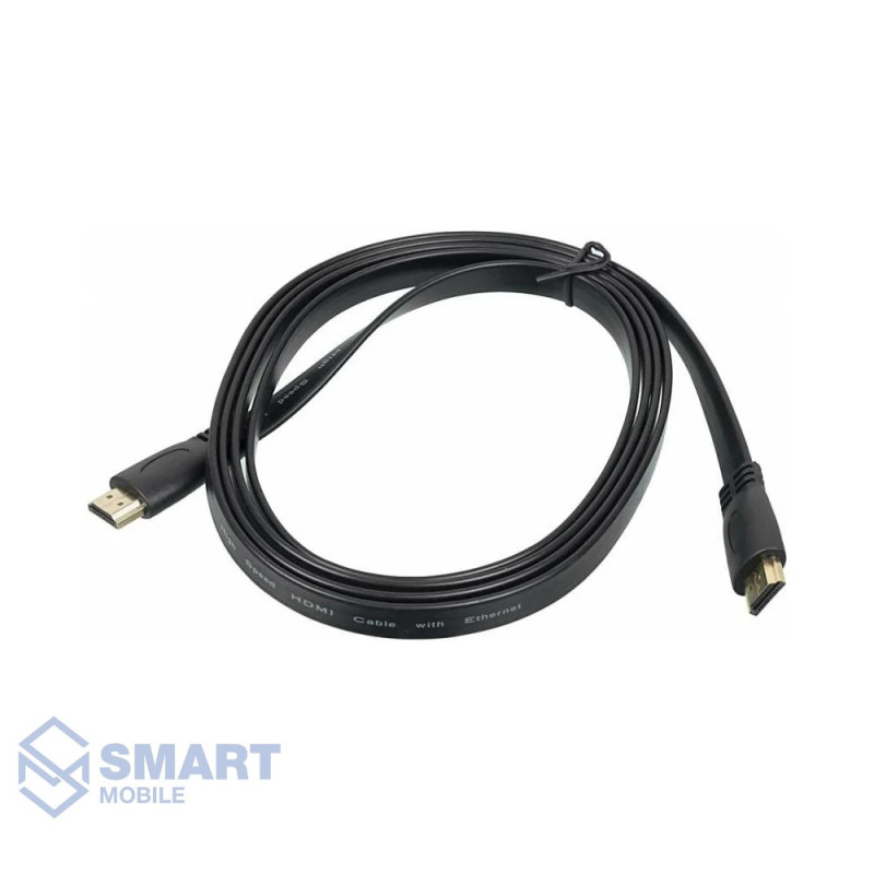 Кабель HDMI to HDMI ver. 1.4b, 2м Perfeo (H1302) (черный) плоский