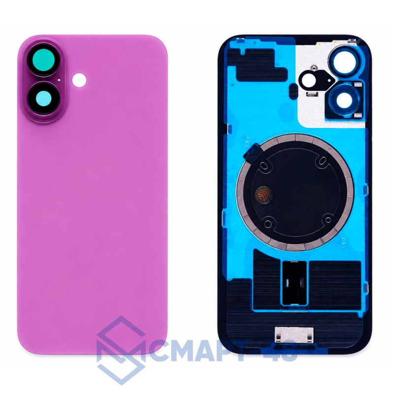 Задняя крышка для iPhone 16 (розовый) + стекло камеры Премиум