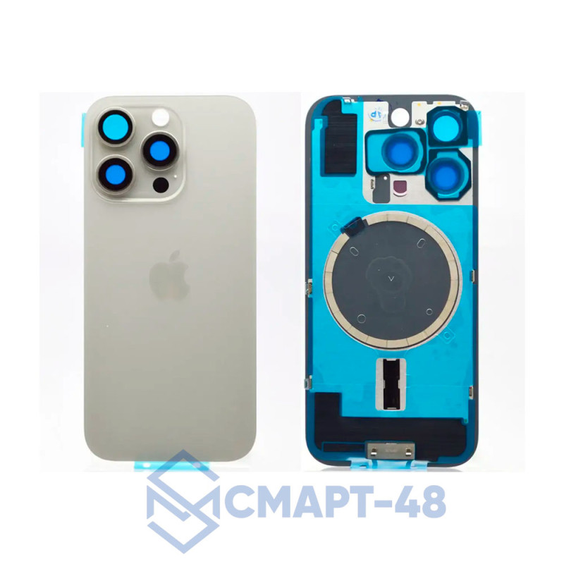 Задняя крышка для iPhone 16 Pro (натуральный титан) + стекло камеры Премиум
