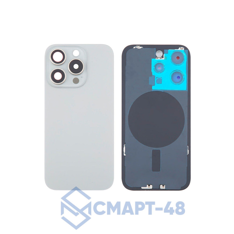 Задняя крышка для iPhone 16 Pro Max (белый) + стекло камеры Премиум