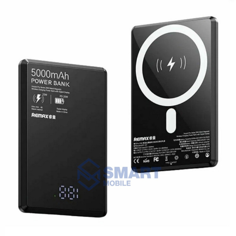 Аккумулятор внешний (5000 mAh) REMAX RPP-107 с Magsafe (черный)