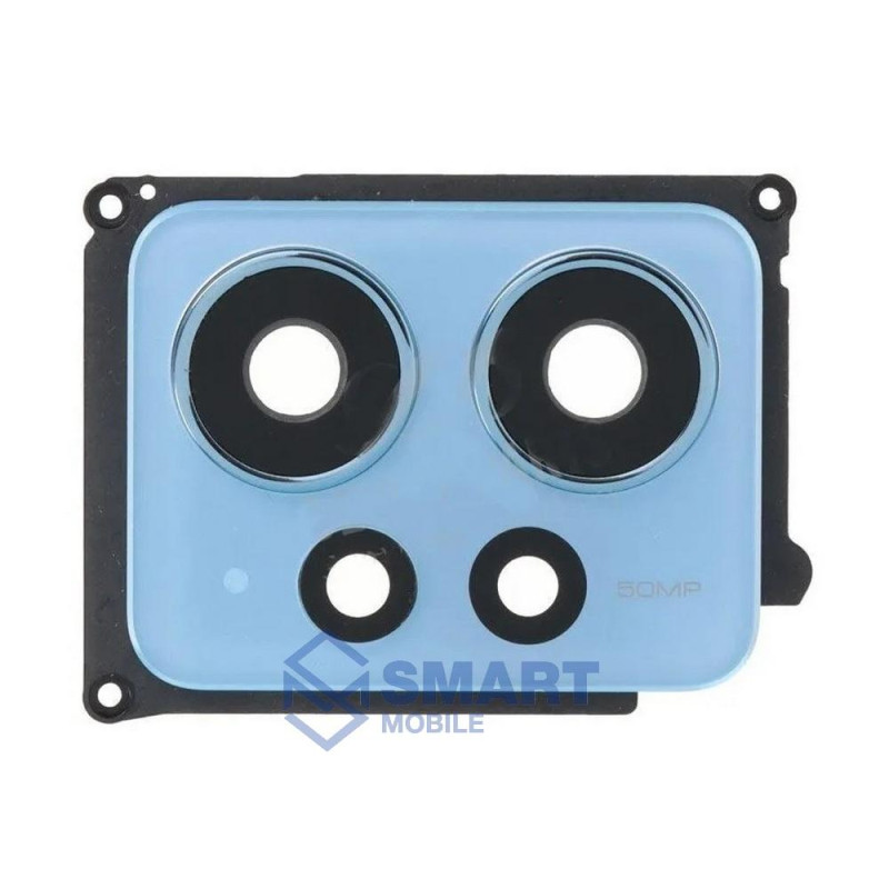 Стекло камеры для Xiaomi Redmi Note 12 4G + рамка (голубой)