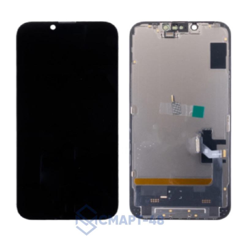 Дисплей для iPhone 14/16e + тачскрин в рамке (черный) (Soft OLED) DD площадка под IC