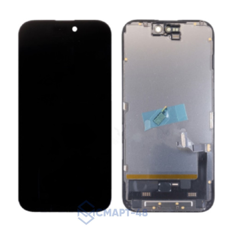 Дисплей для iPhone 15 + тачскрин в рамке (черный) (Soft OLED) DD площадка под IC