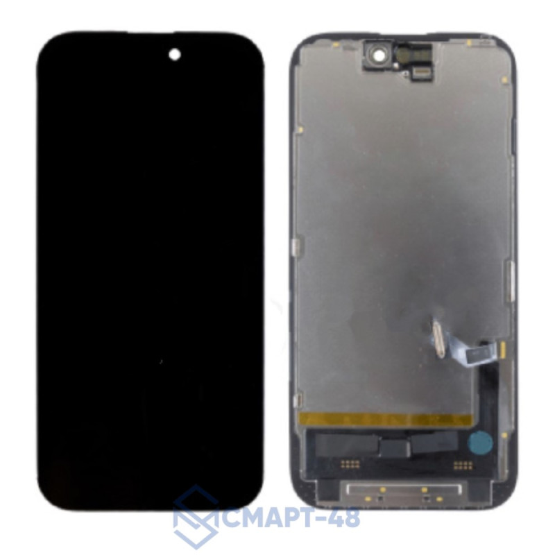 Дисплей для iPhone 15 + тачскрин в рамке (черный) (Soft OLED) DD с верификацией (без ошибки)