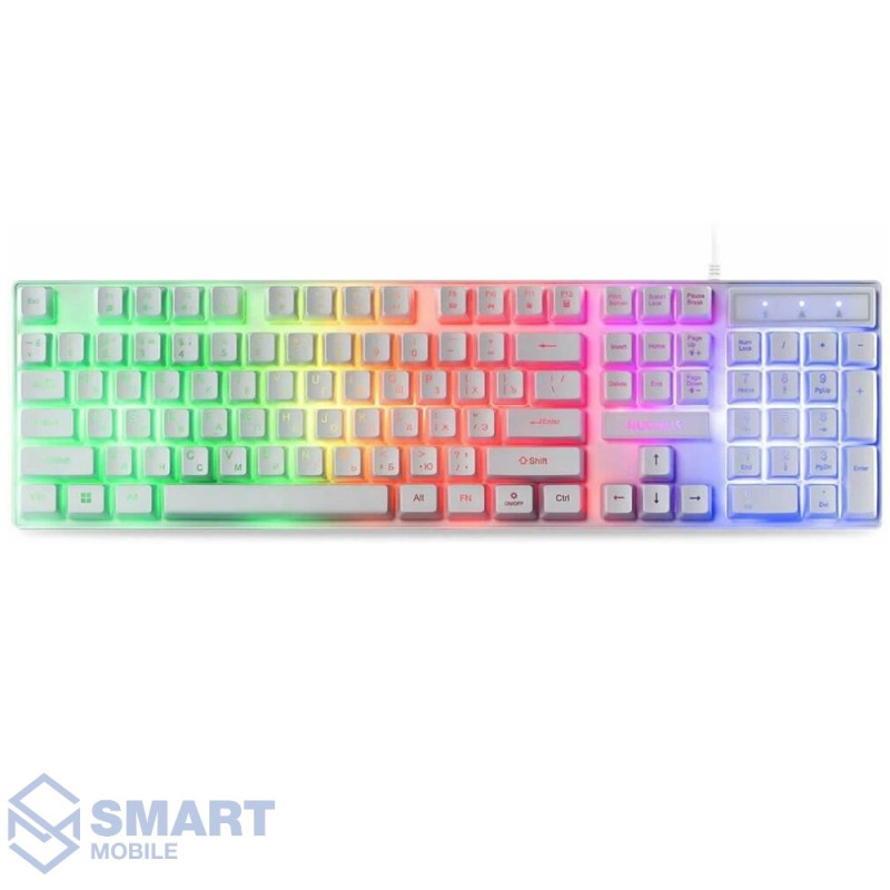 Клавиатура проводная SmartBuy RUSH Nucleus 320 USB (SBK-320G-W) мультимедийная с подсветкой (белый)