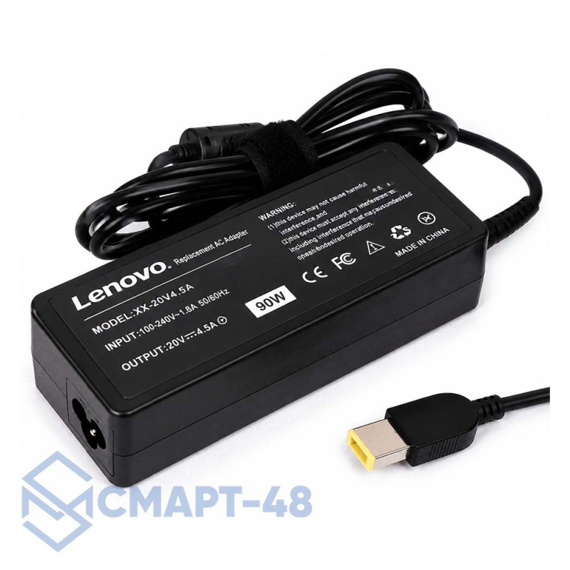 СЗУ Блок питания для ноутбука Lenovo 20V 4.5A (коннектор прямоугольный) (Square с иглой) 90W без кабеля