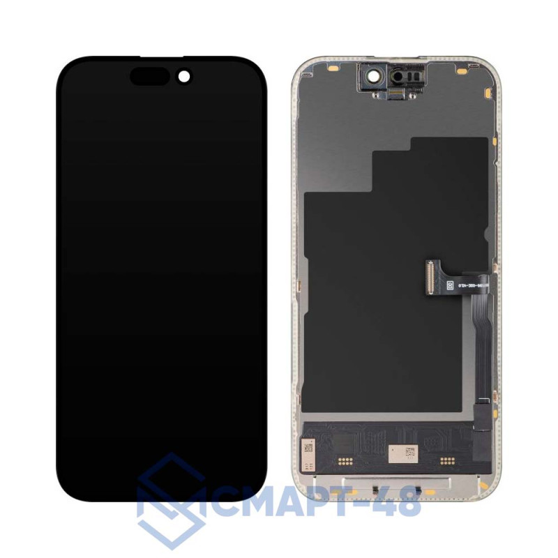 Дисплей для iPhone 15 Pro + тачскрин в рамке (черный) (Hard OLED) JCID с верификацией (без ошибки) 120 Гц