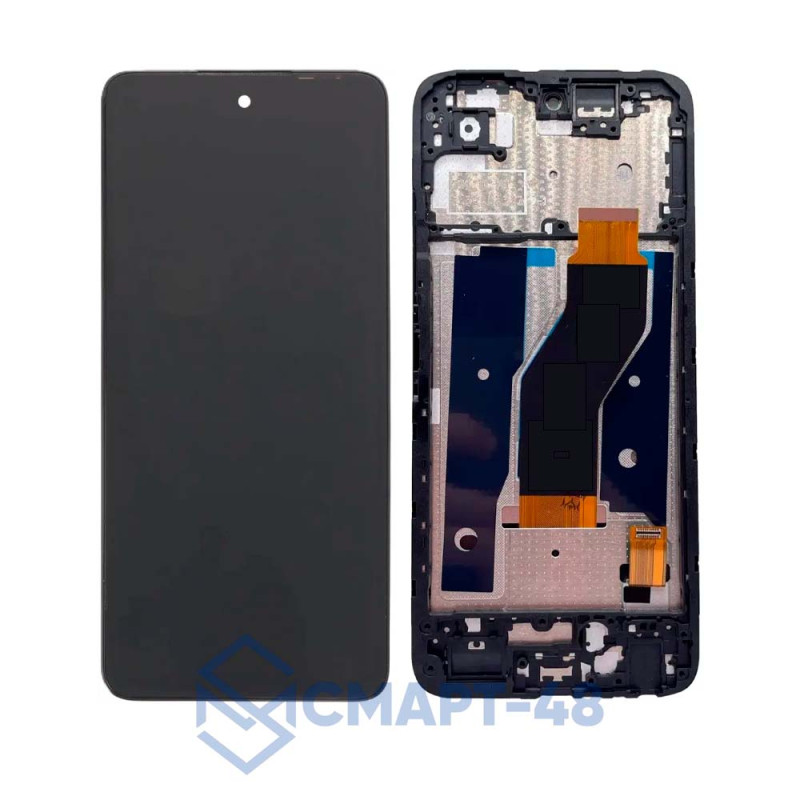 Дисплей для Tecno Spark Go 2 + тачскрин в рамке (черный) (ориг)