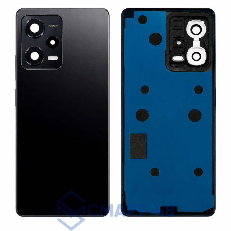 Задняя крышка для Xiaomi Redmi Note 12 Pro 5G (черный) + стекло камеры Премиум